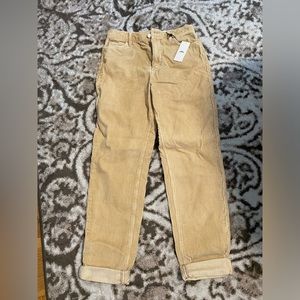High rise mom corduroy beige pants